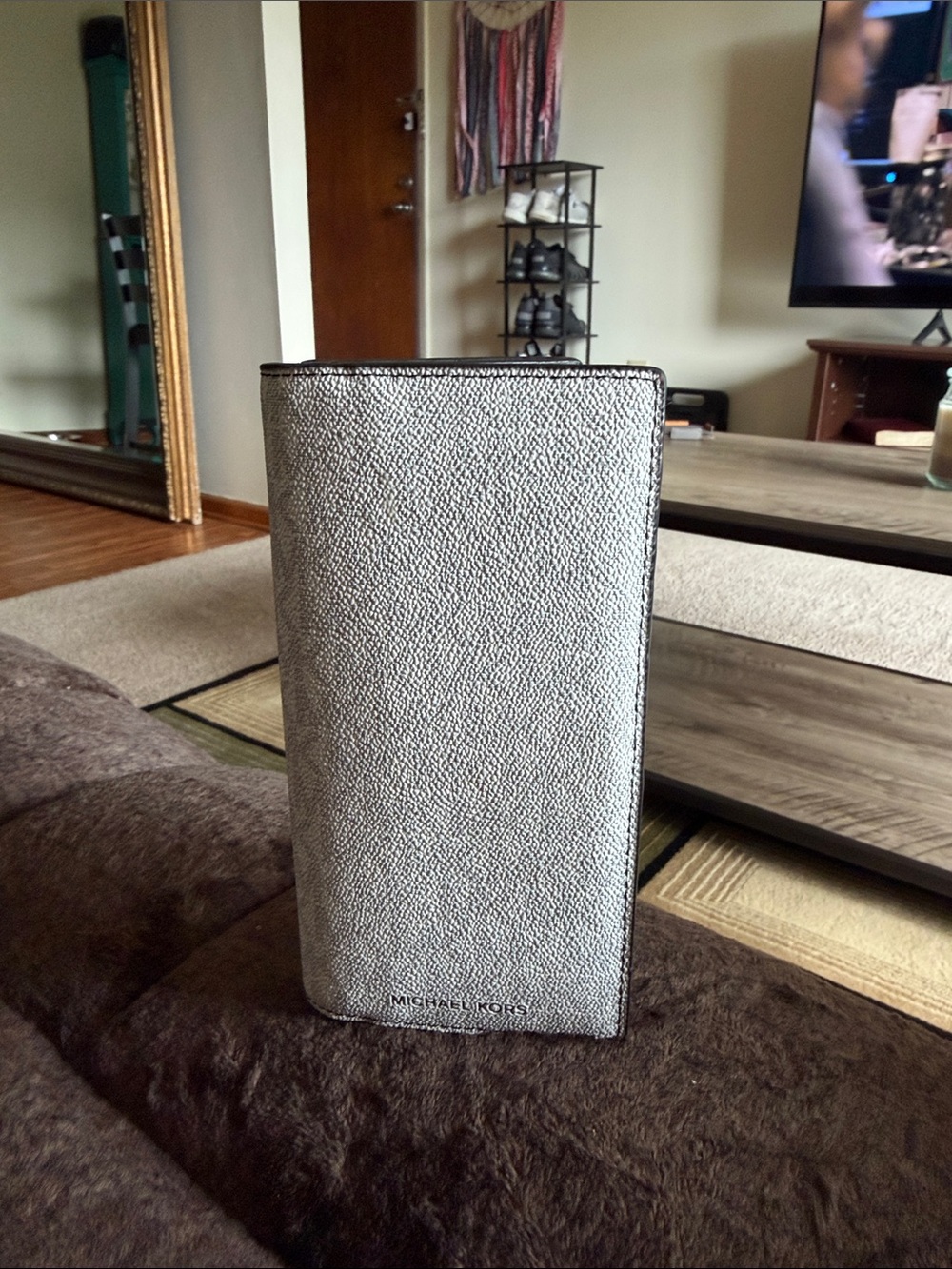 Michael Kors Gray/Silver Pebbled Leather Men's Wallet